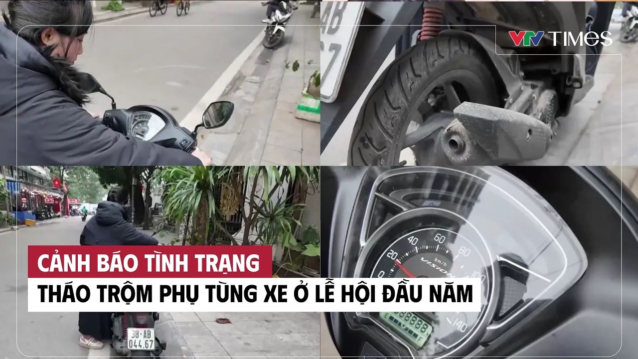 Cảnh báo tình trạng tháo trộm phụ tùng xe ở lễ hội đầu năm | VTV Times