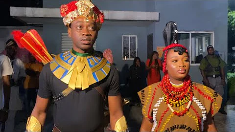 LATEEF ADEDIMEJI AND BIMPE OYEBADE AT JAGUNJAGUN MOVIE PREMIERE
