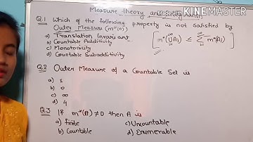 Measure and integration part- 1/MCQ / Msc IV sem/hnbgu