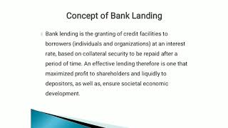concept and principles of lending