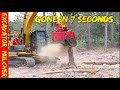 Excavator forestry mulcher on Caterpillar 320 with a fecon head running a supertrack 350 powerpack