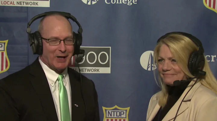 Former DSM President Vicki Foley talks to USA Hock...