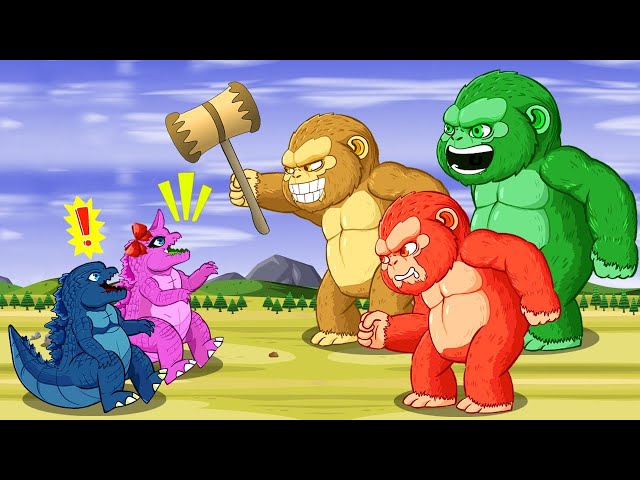 POOR BABY GODZILLA vs. KONG LIFE : GODZILLA VS KONG RAINBOW | Godzilla Animation Cartoon class=