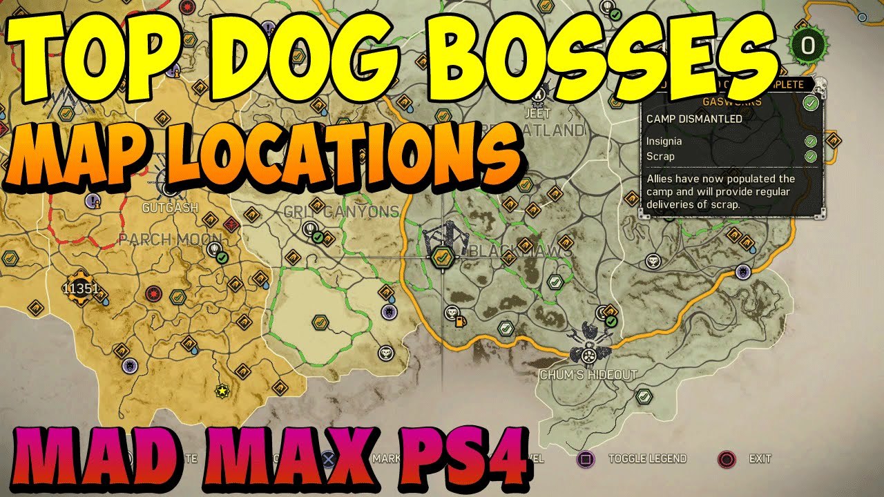 Indulge Approximation shocking Mad Max - Top Dog Boss Locations - YouTube