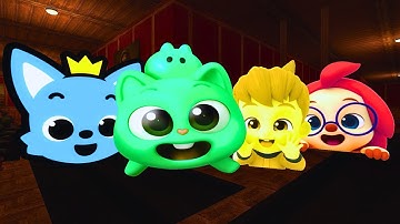 NEXTBOTS FEST with GREEN Ninimo, BLUE PinkFong, RED Hogi & YELLOW Bebefinn CHASE in Garry