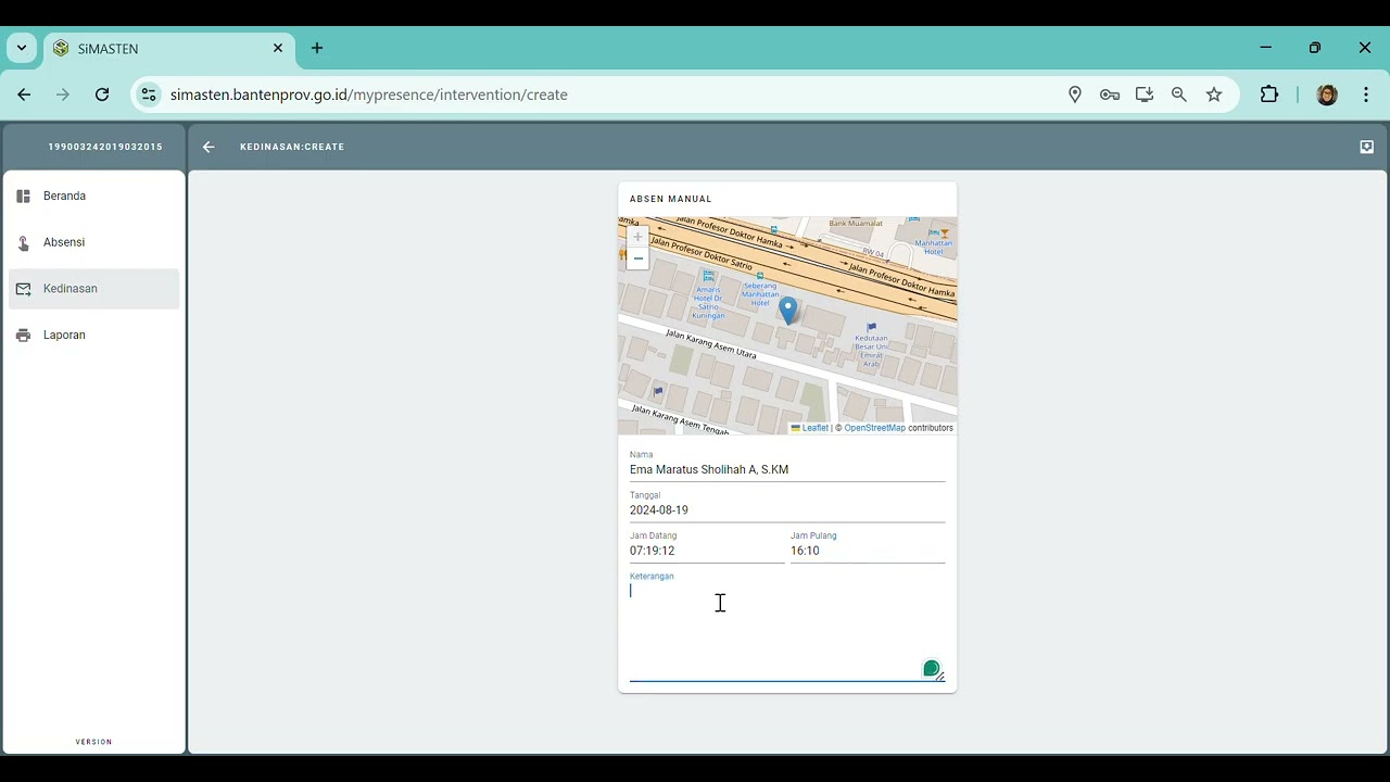 cara absen manual kedinasan melalui aplikasi simasten