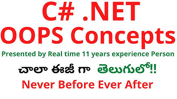 #14 C# .NET OOPS Concepts in Telugu| C# Tutorial for beginners in Telugu| OOPS Concepts C# in Telugu