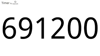 691200 Second Countdown Timer