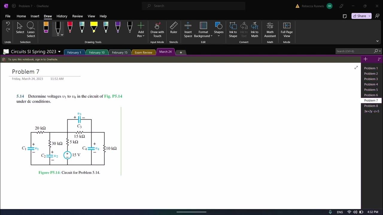Capacitors under DC Conditions Problem 7 Worksheet 5 Spring 2023 YouTube
