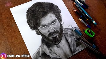 Pushpa first look drawing | Alluarjun as Pushpa drawing | alluarjun realistic drawing