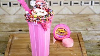 How to Make Bubble Gum Milkshake | Bubblegum Freakshake