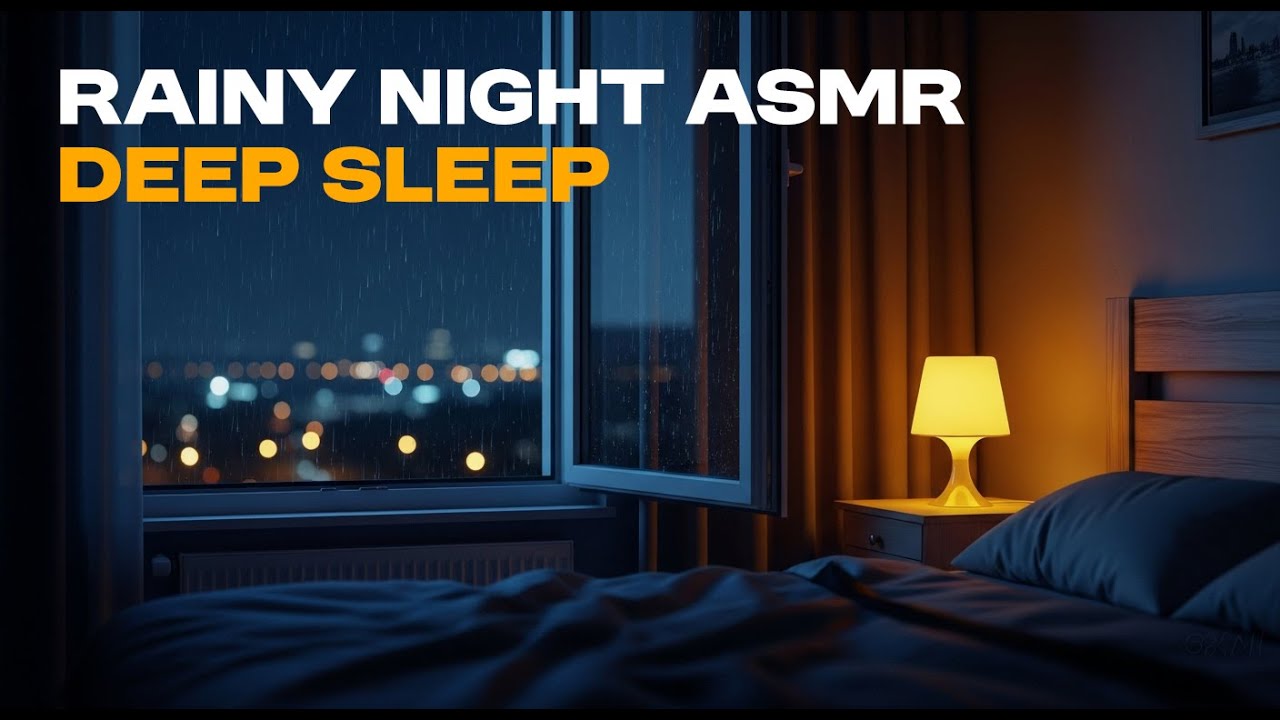 Rainy Night 🌙 Deep Sleep Rain Sounds | City Lights Ambience