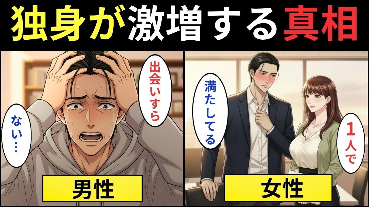 【漫画】二〇三五年、日本は“自由独身者”が激増…結婚より孤独が強い理由【 影のある人生物語】