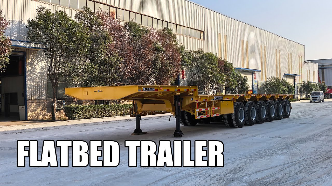 Flatbed trailer with air-suspension reduce road vibration perfect for heavy cargo Panda Trailer