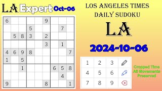 Los Angeles Times Daily Sudoku 2024-10-06 1925 Expert