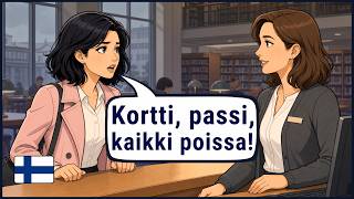 Bag Stolen at the Library - Finnish Police Report Conversation | Easy Listening Practice (A1-A2) screenshot 3