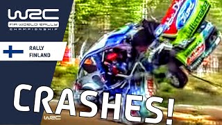 WRC Rally Finland CRASH Compilation. EPIC rally crashes, jump fails, barrel rolls and more!