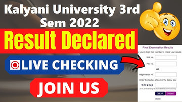 Kalyani University 3rd Sem 2022 Result (Declared) -Check Kalyani University 2022 3rd Sem Result Here