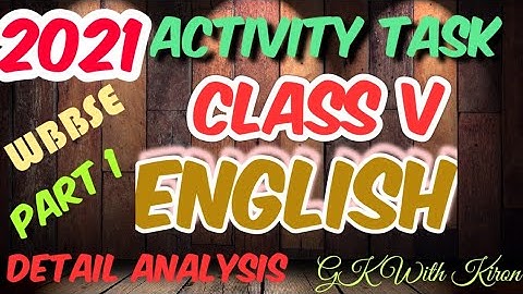 Class 5 Model Activity Task English Part 1 2021 wbbse model activity task full solved