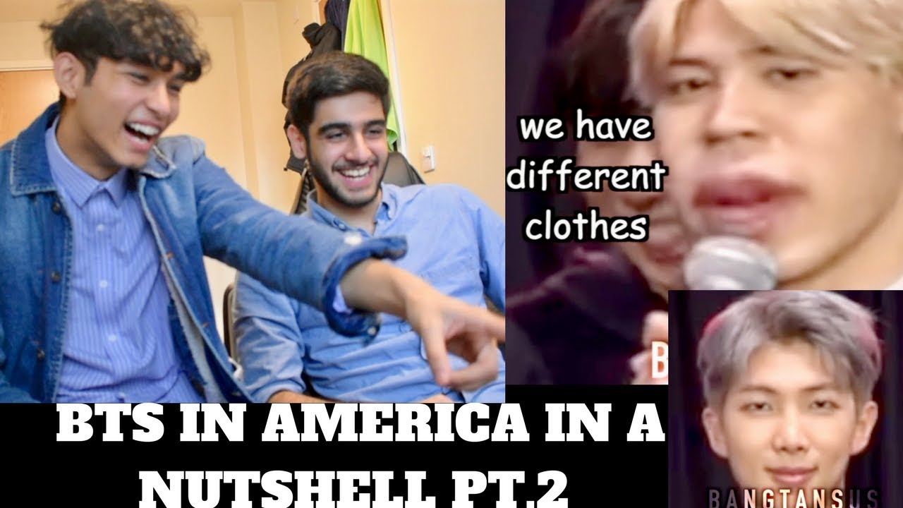 BTS IN AMERICA IN A NUTSHELL PT2 REACTION TRY NOT TO LAUGH