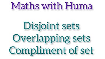 Disjoint sets, Overlapping sets, Complement of set [Urdu/Hindi]