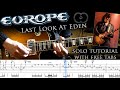 Europe - Last Look At Eden guitar solo lesson (with tablatures and backing tracks)