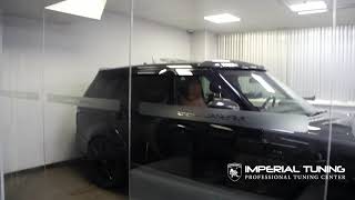 Тюнинг Range Rover Vogue карбоновая накладка с диодами Тюнинг Range Rover Vogue карбоновая накладка с диодами
