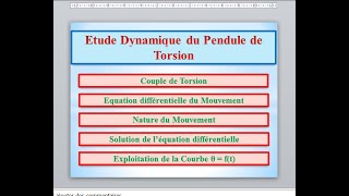 Etude Dynamique du Pendule de Torsion ( en détails )