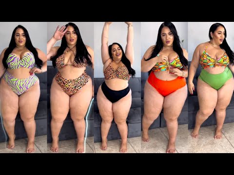 Plus size bikini haul 👙 Curvy model 🍑 Swimwear try on 💖