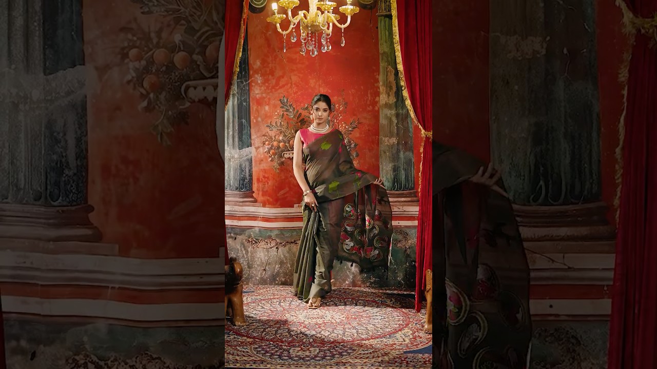 Black Jacquard Weaving Saree – Khadi Cotton Festive Wear