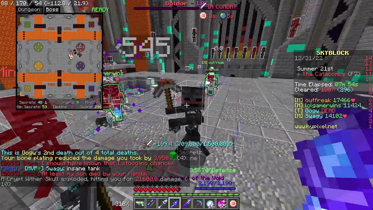 Hypixel Skyblock Live KillIt floor 7 Necron's Handle grind