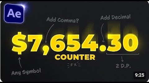 Animate Numbers in After Effects - How to add commas, decimals & symbols