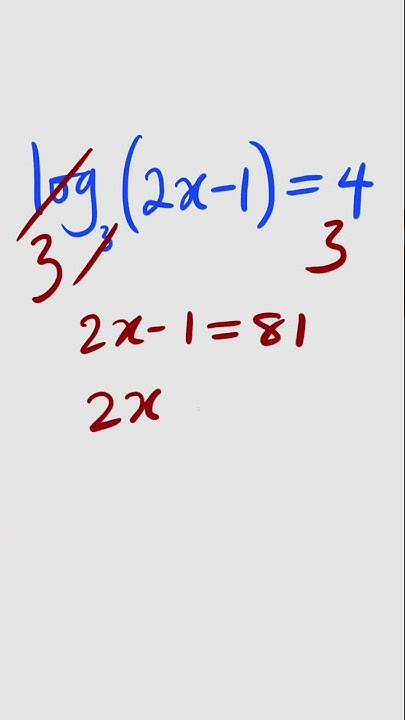 Simple Logarithmic Equation - YouTube