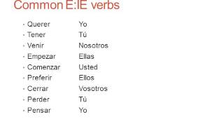Chapter 4: Stem changing Verbs