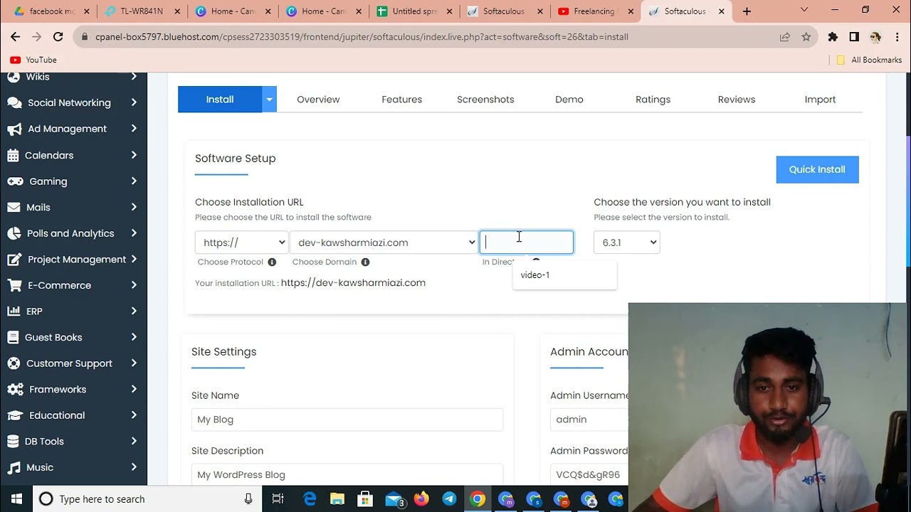 how do you install a wordpress with cPanel?