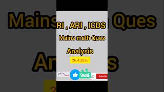 RI Mains Math Question l OSSSC RI ARI ICDS MAINS Memory based Questions