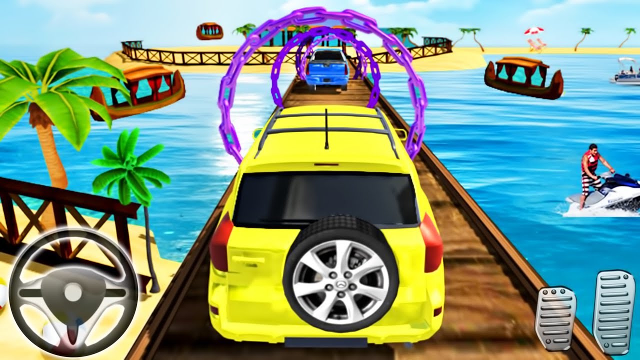 Car Floating Race on Miami Beach - Water Surfer Jeep Prado - Android GamePlay