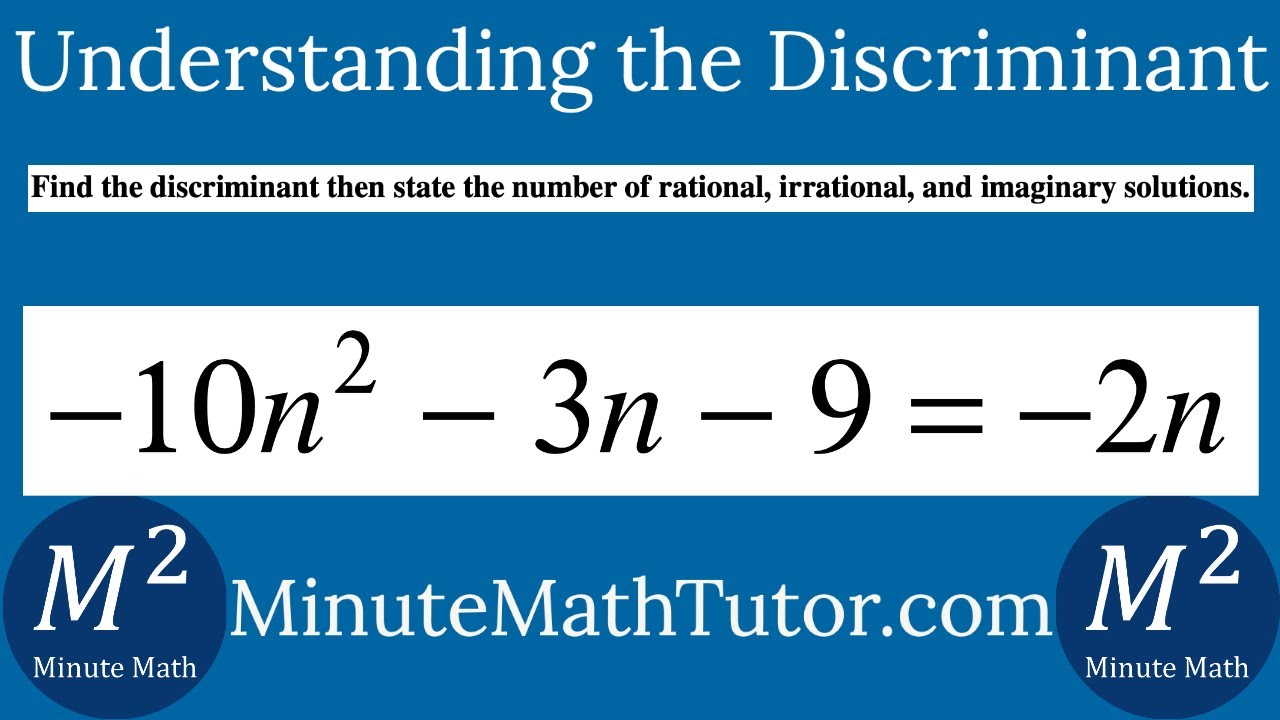 find-the-discriminant-of-10n-2-3n-9-2n-youtube