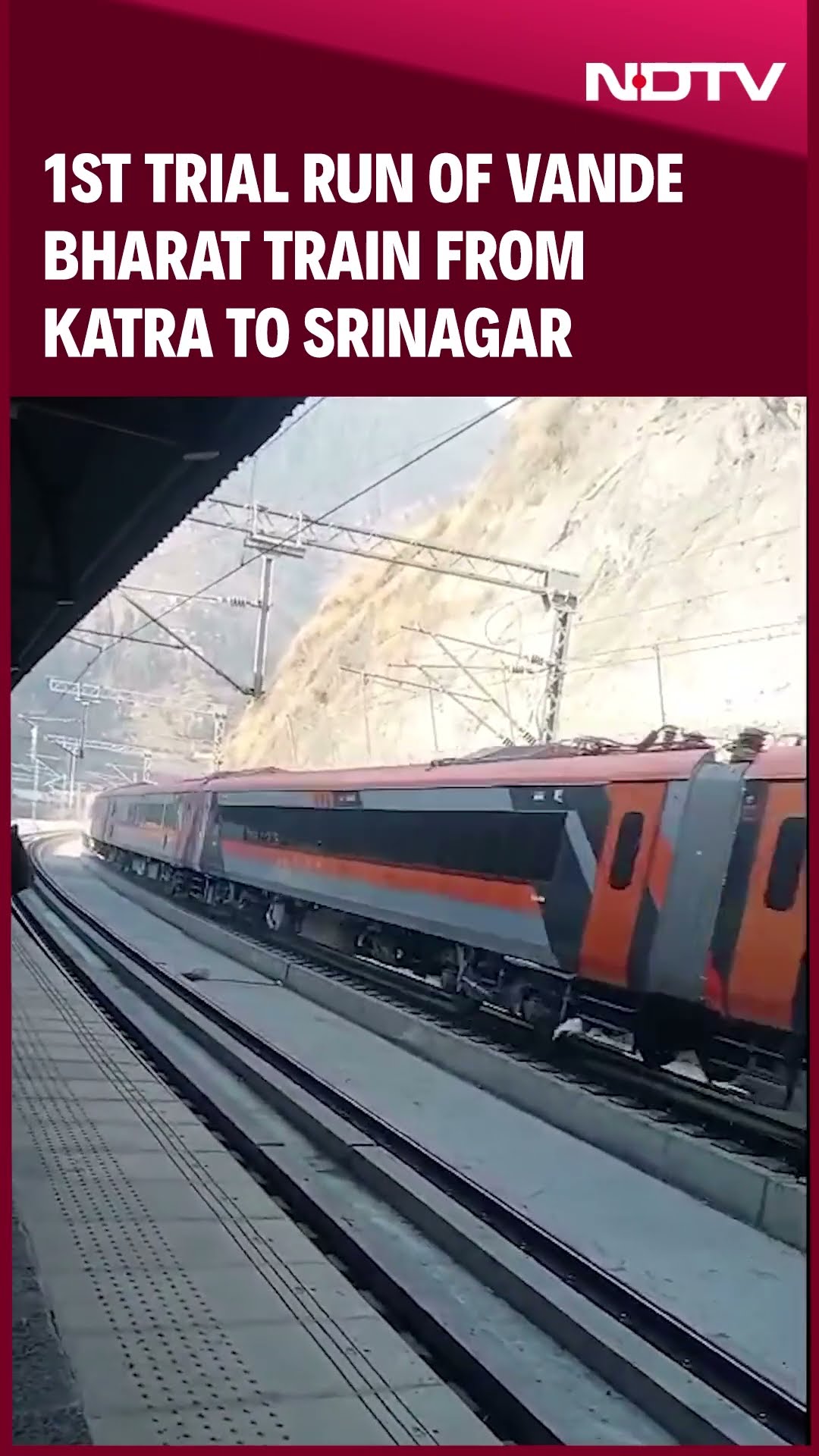 1st Trial Run Of Vande Bharat Train From Katra To Srinagar In J\u0026K