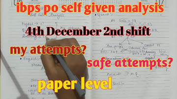 IBPS PO self given analysis | 4th December 2nd shift |active bankers