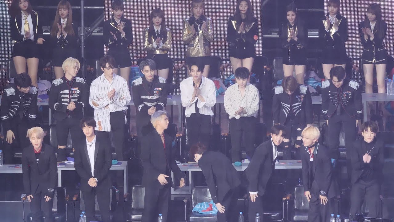 190106 아이즈원(IZ*ONE),세븐틴 방탄소년단 (BTS) - 음반부문 대상수상소감 Reaction [4K] 직캠 Fancam  by Mera