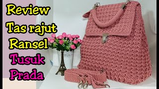 Knitted Backpack Review || Prada Stitch