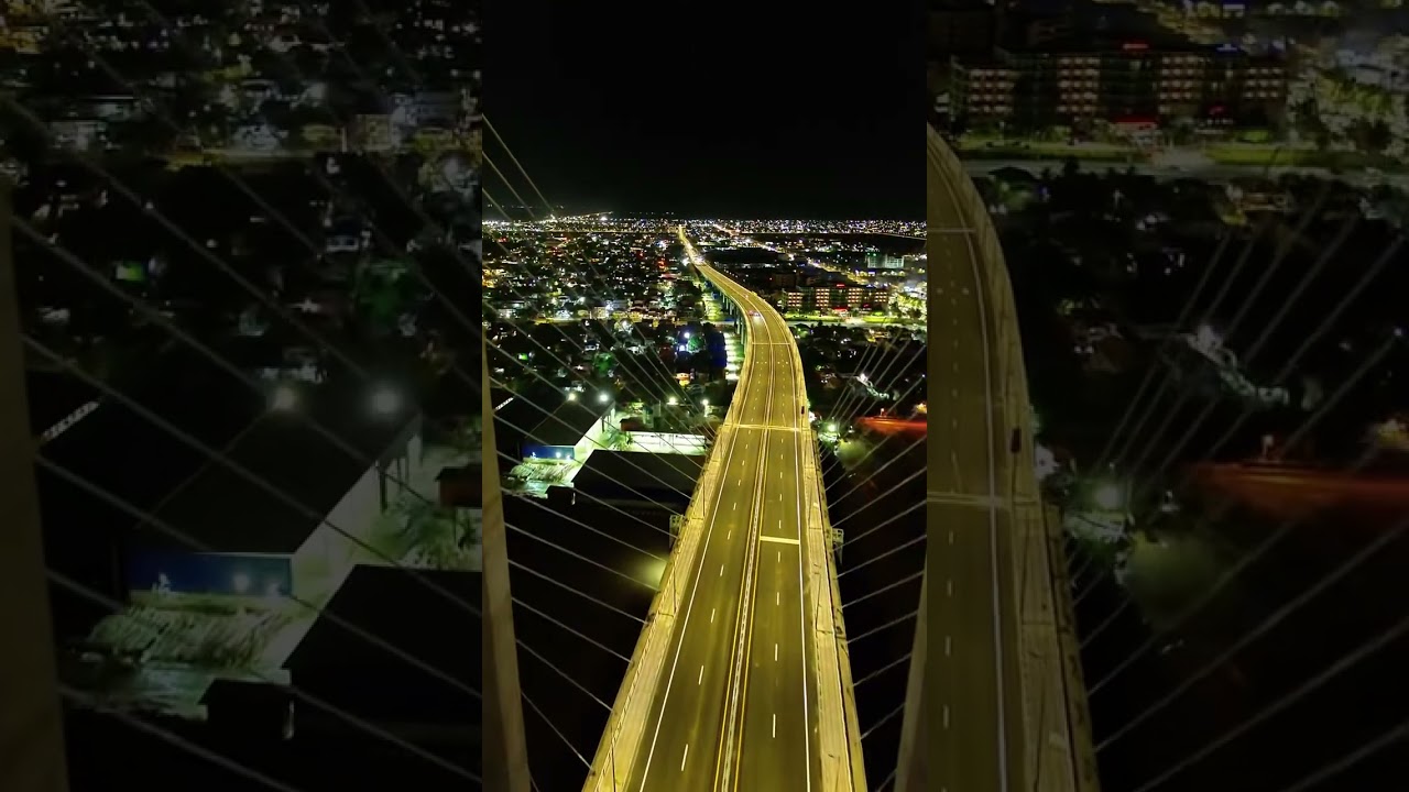 The beautiful Bharrat Jagdeo Demerara River Bridge.