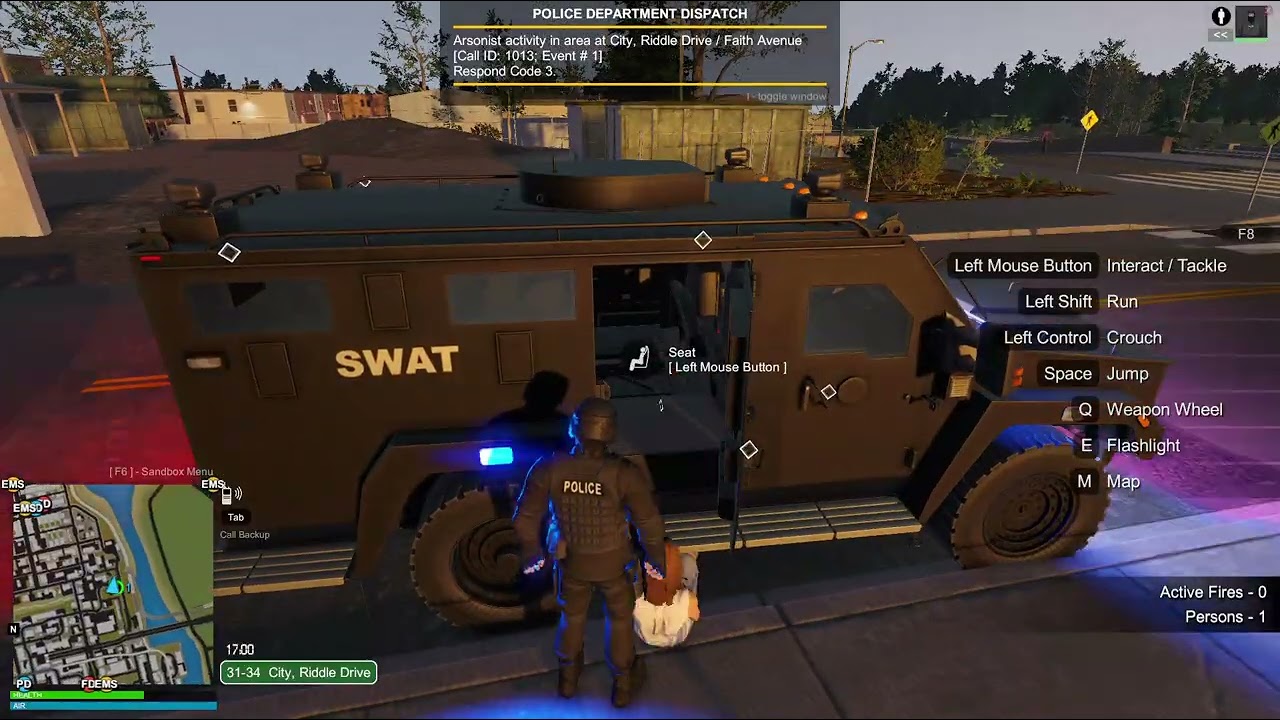 Playing with emergency lights in SWAT role