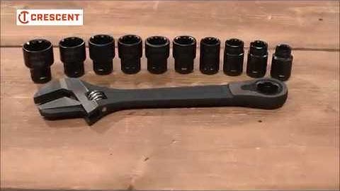 Crescent Adjustable Adaptable Wrench & Spline Pass Thru Socket Set CRECPTAW8
