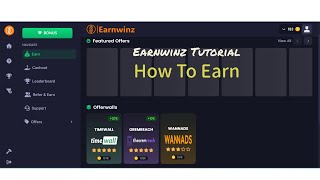 Earnwinz Tutorial 2024 - English | Play Games,Complete Survey [Freecah,Dollah,Gaintplay Alternative] screenshot 2