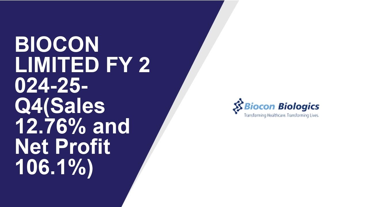 BIOCON LIMITED Consolidated Quarterly Result | Q4 Result 2024-25 | BIOCON LIMITED latest news