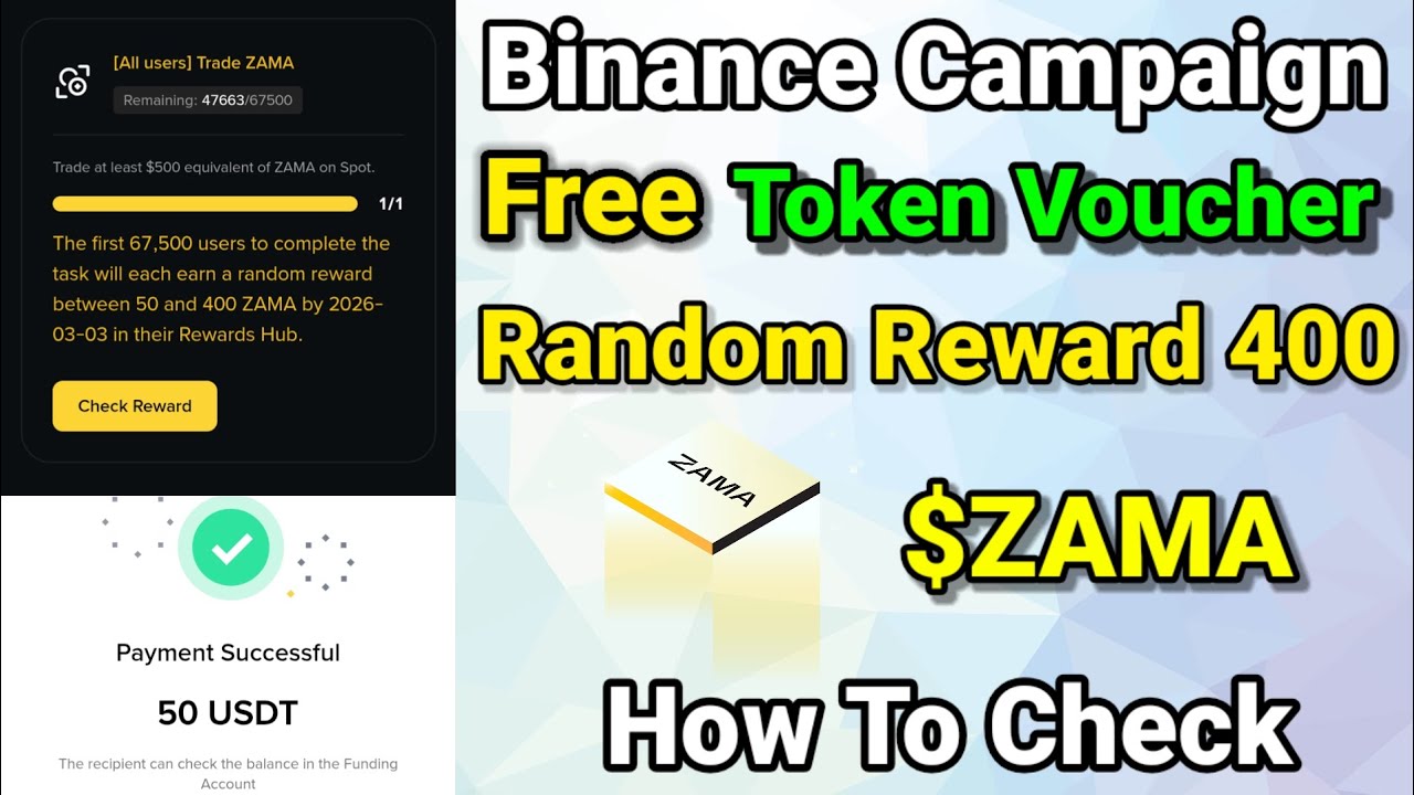 Introducing ZAMA New Spot Listing Campaign Binance Free Token Voucher Earning Monthly 100$✅