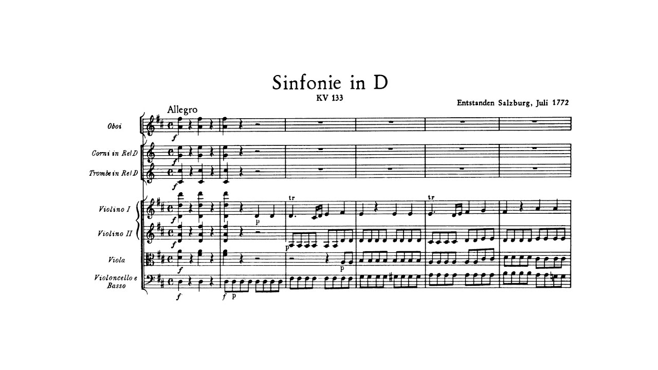 奏様依頼用 Mozart: Symphony No. 20 in D major, K. 133 (with Score) - YouTube