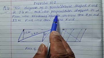 Class 8 - Exercise 11.2 - Q 4 | The diagonal of a quadrilateral. shaped field is 24 m7